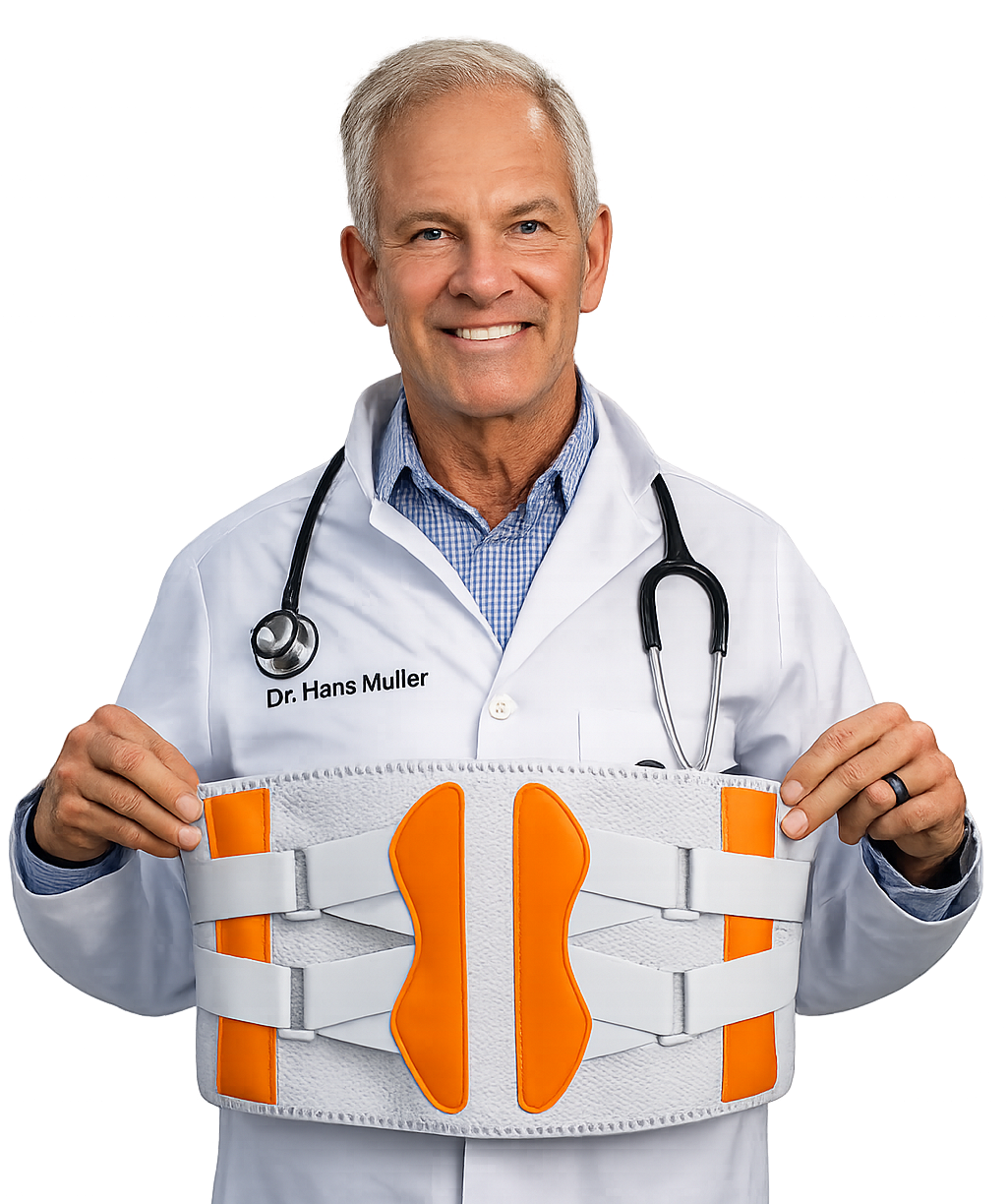 Dr. Hans Muller mit Rückenova Gürtel